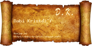 Dabi Kristóf névjegykártya